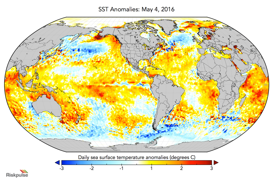 Global Sea Surface Temperature (SST) Anomalies